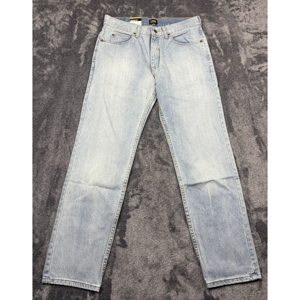 Lee Straight Leg Jeans Men's 32x32 Light Wash Regular Fit Blue